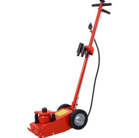 22 Ton Hydraulic Floor Jack Air-Operated Axle Bottle Jack With  4  Extension Saddle Set Built-in Wheels, Red