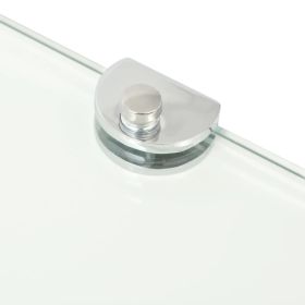 vidaXL Corner Shelf with Chrome Supports Glass Clear 13.8"x13.8"