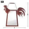 Rustic Rooster Mirror - Farmhouse Decor for Kitchen or Living Room