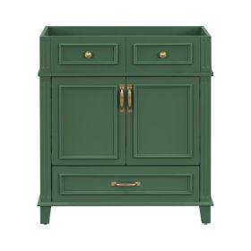 30 Inch Bathroom Vanity Without Top, Solid Wood Frame Bathroom Storage Cabinet With Soft Close Door, Frame Only Bathroom Storage Cabinet, Vintage Styl