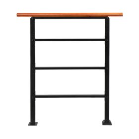 Handrails For Outdoor Steps, Wrought Iron Solid Wood Hand Railing For Concrete Steps, Porch Steps, Wooden Steps, Fits 1 To 3 Steps