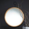 Eva Round Wood Mirror with Hook - Rustic Wall Decor for Entryway or Bathroom