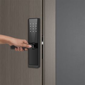 WAFU Smart Door Lock Keyless Entry Door Lock Handle with Cards and Keys Biometric Door Lock Tuya App Remote Operation WiFi Smart Lock for 30-100mm Off