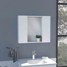 Artemisa Medicine Cabinet, Double Door, Mirror, One External Shelf -White