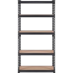VEVOR Storage Shelving Unit, 5-Tier Adjustable, 2000 lbs Capacity, Heavy Duty Garage Shelves Metal Organizer Utility Rack, Black, 30" L x 12" W x 60"
