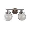 Bathroom Vanity Light Fixtures, 2-Light Black Wall Sconce Lighting Wall Lamp with Clear Glass Shade, Vintage Wall Mounted Lights Bathroom Lights for M