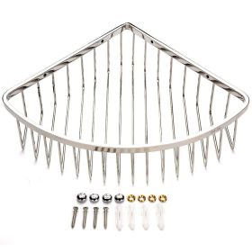 Stainless Steel Bathroom Shower Corner Basket Storage Shelf Wall Mounted Holder Organizer