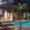 Outsunny 6' Artificial Lighted Palm Tree with 3 Coconuts, 240 LED Light, Color Changing Light Up Tropical Palm Tree with Remote for Indoor, Outdoor, P