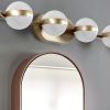 Modern Minimalist Bathroom Vanity Light, LED 6 Bulb Frosted Glass Shades, Wall Mounted Decorative Lighting Fixture, Suitable for Bathroom Vanity Mirro