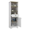 St. Clair Linen Cabinet, Two Interior Shelves, Two Open Shelves