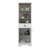 St. Clair Linen Cabinet, Two Interior Shelves, Two Open Shelves