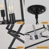 8-Lights Lantern Tiered Pendant Light Fixtures, Industrial Farmhouse Hanging Chandelier for Entryway, Foyer, Living Room, Kitchen Island, Staircase(Bl