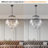 Black Luxury Crystal Chandelier Modern Chandeliers Lights Fixture Hanging Pendant Light Fixture for Dining Room Bedroom Living Room Dia 23.6 Inch-Blac