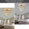 (Original W1340102252/L5001)Gold Crystal Chandeliers,5-Tier Round Semi Flush Mount Chandelier Light Fixture,Large Contemporary Luxury Ceiling Lighting