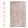 Naar Beige Area Rug, Washable Rug, Low-Pile, Non-Slip, Non-Shedding, Foldable, Kid & Pet Friendly - Area Rugs for living room, bedroom, kitchen, dinin