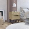 Nuvo 2 Nightstand,Two Drawers, Hairpin Legs