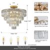 (Original W1340102252/L5001)Gold Crystal Chandeliers,5-Tier Round Semi Flush Mount Chandelier Light Fixture,Large Contemporary Luxury Ceiling Lighting