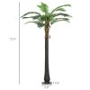 Outsunny 6' Artificial Lighted Palm Tree with 3 Coconuts, 240 LED Light, Color Changing Light Up Tropical Palm Tree with Remote for Indoor, Outdoor, P