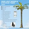Outsunny 6' Artificial Lighted Palm Tree with 3 Coconuts, 240 LED Light, Color Changing Light Up Tropical Palm Tree with Remote for Indoor, Outdoor, P