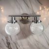 Bathroom Vanity Light Fixtures, 2-Light Black Wall Sconce Lighting Wall Lamp with Clear Glass Shade, Vintage Wall Mounted Lights Bathroom Lights for M