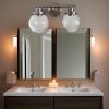 Bathroom Vanity Light Fixtures, 2-Light Black Wall Sconce Lighting Wall Lamp with Clear Glass Shade, Vintage Wall Mounted Lights Bathroom Lights for M
