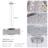 Modern Crystal Chandelier 18.9 Inches Aluminum+Iron Round Ceiling Light Flush Mount Ceiling Light Fixture for kitchen Island Dinning Bedrooms and Hall