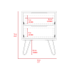 Nightstand 22" H, Four hairpin legs, Two Drawers, Light Oak