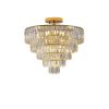 (Original W1340102252/L5001)Gold Crystal Chandeliers,5-Tier Round Semi Flush Mount Chandelier Light Fixture,Large Contemporary Luxury Ceiling Lighting