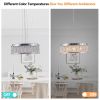Modern Crystal Chandelier 18.9 Inches Aluminum+Iron Round Ceiling Light Flush Mount Ceiling Light Fixture for kitchen Island Dinning Bedrooms and Hall