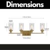 Brushed Gold Vanity Lights Wall Sconce 4-Light, Bathroom Light Fixtures with Clear Glass Shade Wall Lights