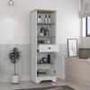 St. Clair Linen Cabinet, Two Interior Shelves, Two Open Shelves