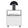 DEPOT E-SHOP Wasilla Nightstand with Open Shelf, 1 Drawer and Casters, White