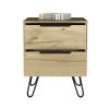 Nuvo 2 Nightstand,Two Drawers, Hairpin Legs