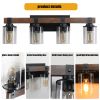 4-Lights Farmhouse Vanity Lights Fixture Rustic Bathroom Light Fixture Bathroom Sconce
