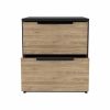 DEPOT E-SHOP Egeo Nightstand, Two Drawers, Superior Top, Black / Pine