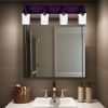 Modern Wall Bathroom Vanity Light Fixture 4 Light Oil Rubbed Bronze Metal with Clear Glass Shade,Industrial Vintage Farmhouse Wall Mount Lighting Scon