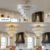 (Original W1340102252/L5001)Gold Crystal Chandeliers,5-Tier Round Semi Flush Mount Chandelier Light Fixture,Large Contemporary Luxury Ceiling Lighting