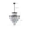 Black Luxury Crystal Chandelier Modern Chandeliers Lights Fixture Hanging Pendant Light Fixture for Dining Room Bedroom Living Room Dia 23.6 Inch-Blac