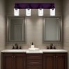 Modern Wall Bathroom Vanity Light Fixture 4 Light Oil Rubbed Bronze Metal with Clear Glass Shade,Industrial Vintage Farmhouse Wall Mount Lighting Scon