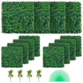VEVOR 12PCS 20x20inch Artificial Boxwood Panels,Boxwood Hedge Wall Panels,Artificial Grass Backdrop Wall ,Privacy Hedge Screen UV Protected For Outdoo