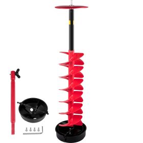 VEVOR Ice Drill Auger, Diameter Nylon Ice Auger, Length Ice Auger Bit,Auger Drill With  Extension Rod,Auger Bit W Drill Adapter,Top Plate & Blade Guar