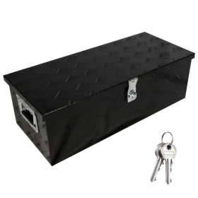 30 Inch Tool Box Underbody Flatbox Truck Car Outdoor Trailer Pickup,RV Storage Organizer,Underbed Tools Chest Box W Side Handle And Lock Keys,Black Al