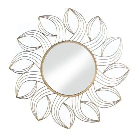 Golden Petals Wall Mirror - Elegant Home Decor Accent with Intricate Floral Design