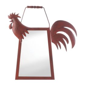 Rustic Rooster Mirror - Farmhouse Decor for Kitchen or Living Room