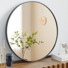 Black Circular Wall Mirror 20 Inches (Option: Gold24in)