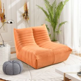 Fireside Chair, Large Bean Bag Chair For Adults, Lazy Floor Sofa For Home, Playing Bean Bag Chair, One-piece High Resillence Sponge, Flannelette Fabri (Color: Orange)