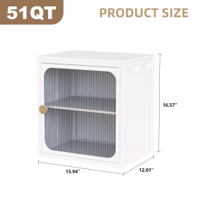 Single Sturdy  Convenient Fordable Cabinet, Durable Steel-Wood Combo With Anti-Slip Design  Quick Fold  Install, Easy To DIY Storage Container With Do (Color: White)