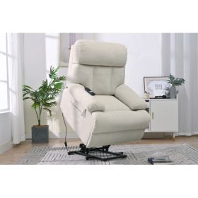 Oversized Power Lift Recliner Chair For Elderly, Electric Fabric Recliner Chair For Seniors, Home Theater Seating,Reclining Sofa Chair With Remote Con (Option: Light Gray)