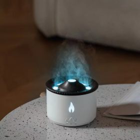 New Creative Ultrasonic Essential Oil Humidifier Volcano Aromatherapy Machine Spray Jellyfish Air Flame Humidifier Diffuser (Option: Blue flame bead-Chinese plug)