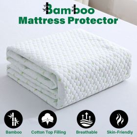 Waterproof Mattress Protector Bamboo Cotton Mattress Cover Fitted Cover T-F-Q-K (Option: D)